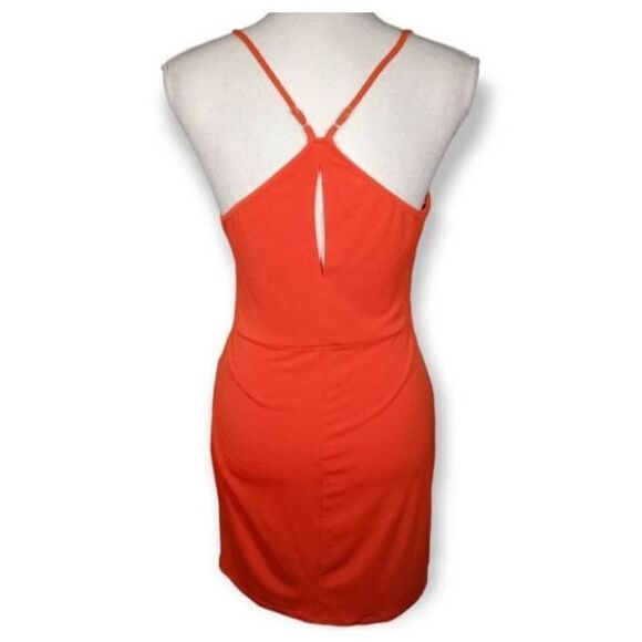 BCBGENERATIONS ORANGE TWIST WRAP SURPLICE DRESS SZ.S EUC. - Picture 6 of 9